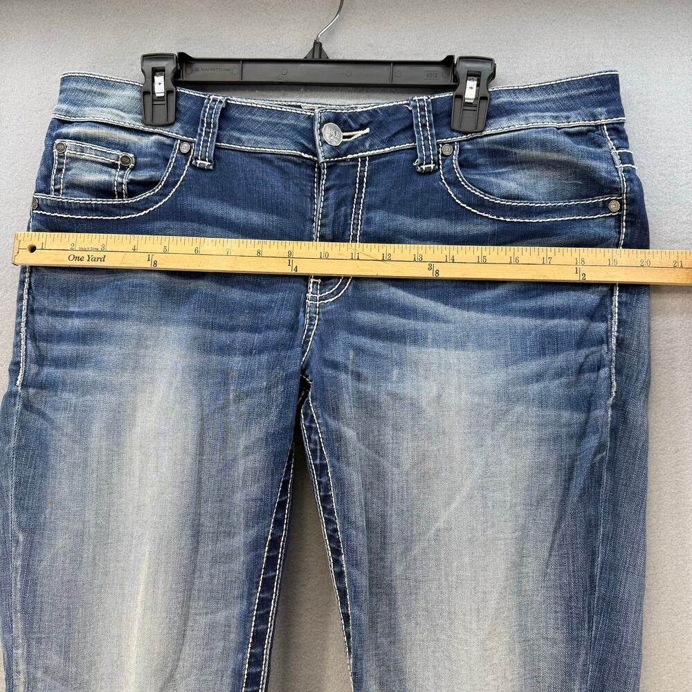 BKE Denim Culture Jeans Womens 32 (14) Blue Straight leg Mid Rise Preppy Casual - Picture 11 of 14